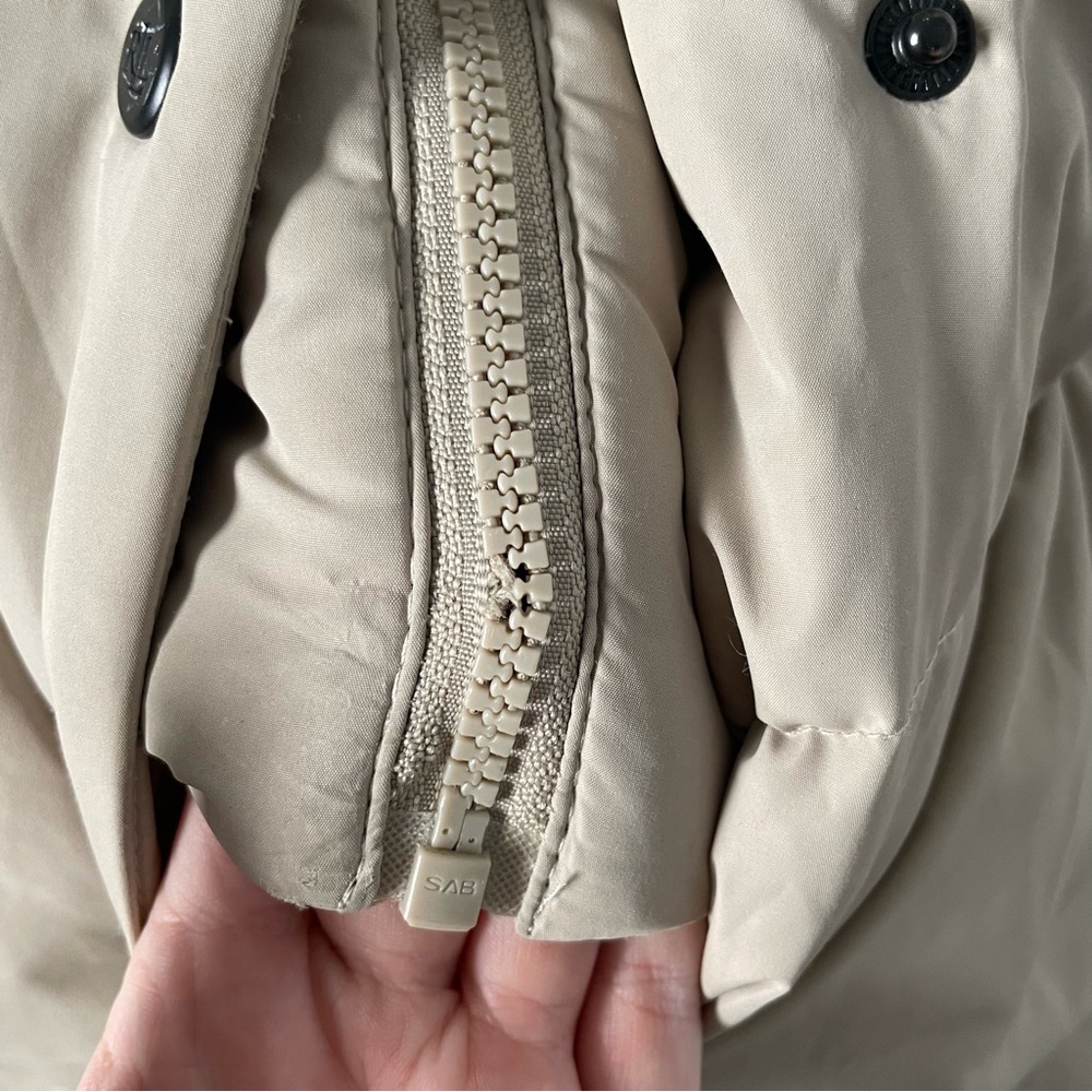 Lauren Ralph Lauren Tan Pillow Hood Longline Down and Feather Jacket Coat Size S - Picture 6 of 7
